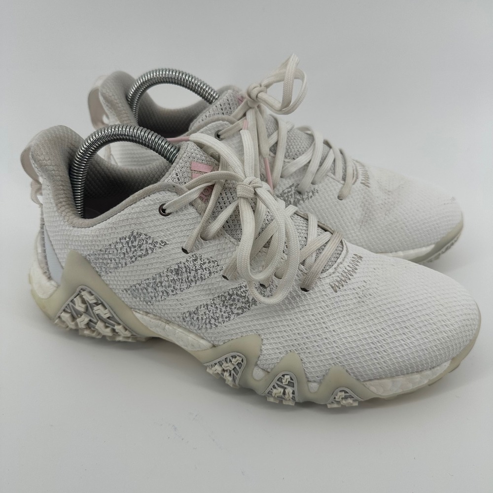 Adidas Women's Size 8.5 White Pink‎ Boost Spikeless Golf Shoes Sneakers